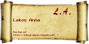 Lakos Anna névjegykártya